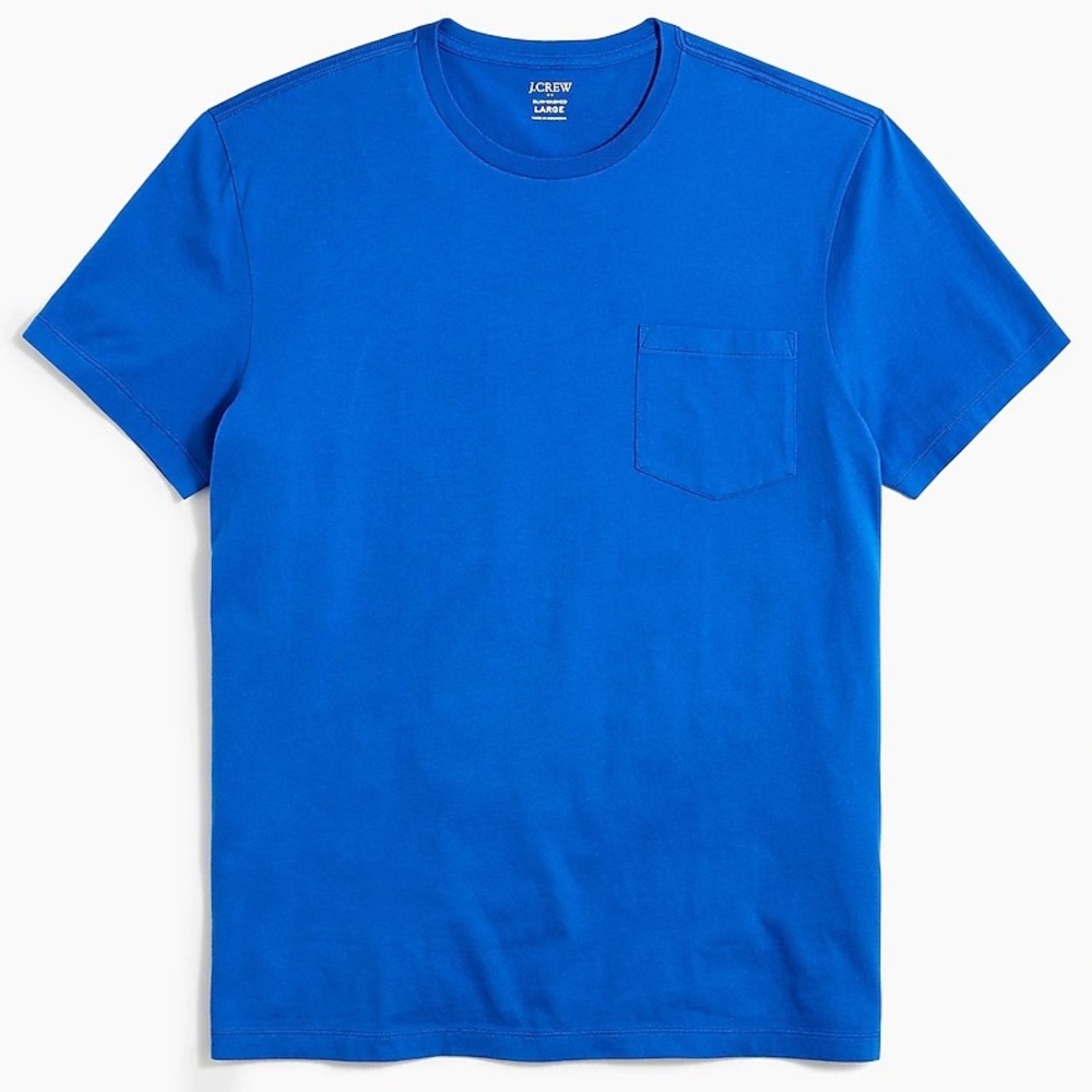 J. CREW Pocket Tee Slim Jersey Washed T-Shirt Rustic Blue NWT